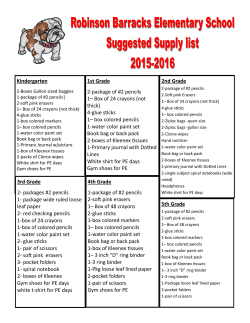RBES School Supply List 2015-2016