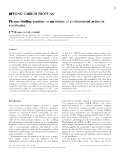 BEYOND CARRIER PROTEINS Plasma binding proteins as