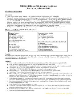 New Sequencing Procedures and Operon Request Form 2011.pub