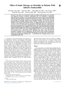 Effect of Statin Therapy on Mortality in Patients With Infective
