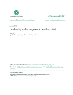 Leadership and management - are they alike?