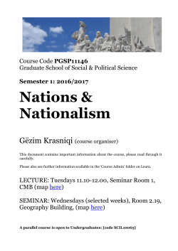 Nations and Nationalism (PDF File) - School of Social and Political