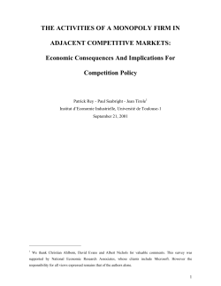 THE ACTIVITIES OF A MONOPOLY FIRM IN ADJACENT