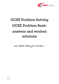 GCSE Problem Bank Solutions - The Further Mathematics Support