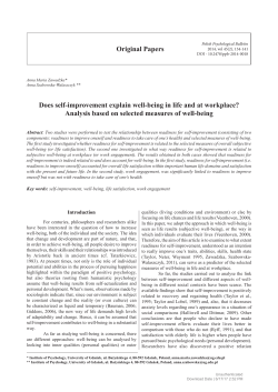 Does self-improvement explain well-being in life and at workplace