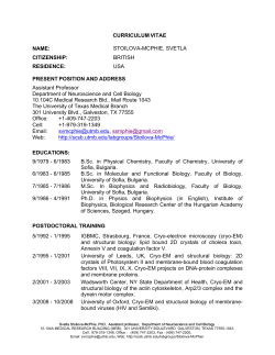 Curriculum Vitae - Sealy Center for Structural Biology and Molecular
