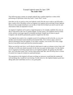 Example logbook report for Apsc 1299: The Joule Thief