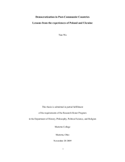 Democratization in Post-Communist Countries Lessons