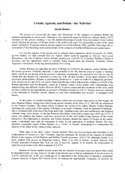 Cerialis, Agricola, and Britain - the oFall-Out`