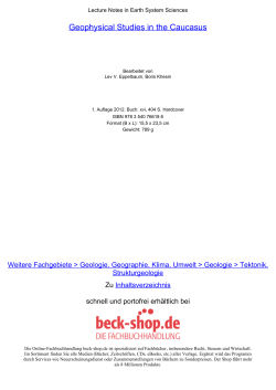 Geophysical Studies in the Caucasus - ReadingSample - Beck-Shop