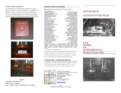HONOURING LONDON`S WAR DEAD OUR BOOKS OF