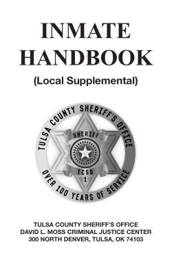 Inmate Handbook - Tulsa County Sheriff`s Office