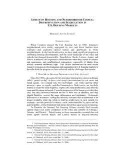 Limits on Housing and Neighborhood Choice