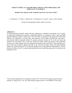 frailty index as a major indicator of aging