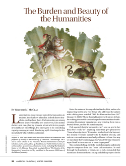 The Burden and Beauty of the Humanities