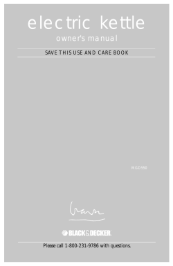 electric kettle - Applica Use and Care Manuals