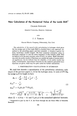 New Calculation of the Numerical Value of the Lamb Shift* (1)