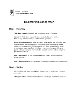 FOUR STEPS TO A GOOD ESSAY Step 1
