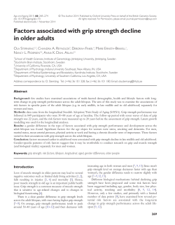 Factors associated with grip strength decline in