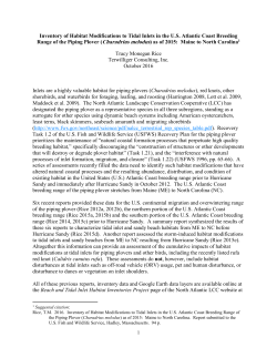 Inventory of Habitat Modifications to tidal inlets from ME to NC