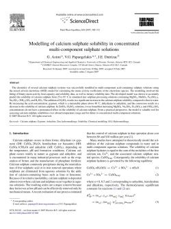 Modelling of calcium sulphate solubility in