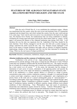 FEATURES OF THE ALBANIAN TOTALITARIAN STATE
