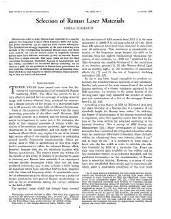 Selection of Raman Laser Materials
