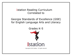 Istation Reading Curriculum Correlated to Georgia Standards of