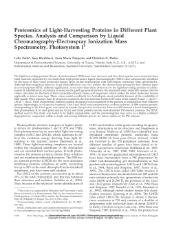 Proteomics of Light-Harvesting Proteins in