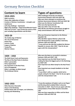 Germany Revision Checklist