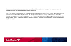 This communication provides information about certain Bank of