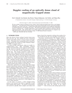Doppler cooling of an optically dense cloud of magnetically trapped