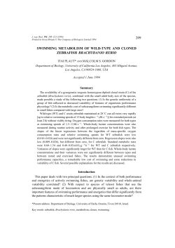 209 SWIMMING METABOLISM OF WILD