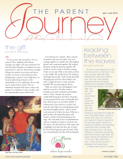 The Parent Journey Newsletter - April-June 2013