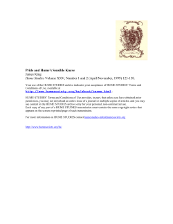 Pride and Hume`s Sensible Knave