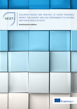 Education Policies and Practices to foster Tolerance, Respect for