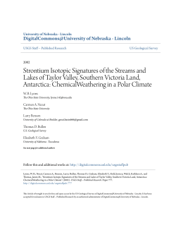 Strontium Isotopic Signatures of the Streams and Lakes of Taylor