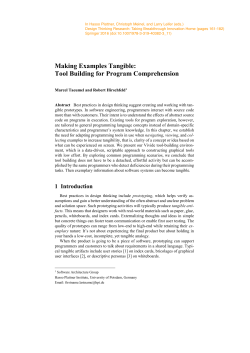 Making Examples Tangible: Tool Building for Program