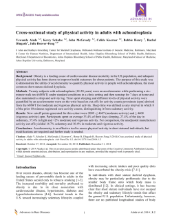 Cross-sectional study of physical activity in adults with achondroplasia