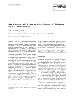 Skew of Mononucleotide Frequencies, Relative Abundance of