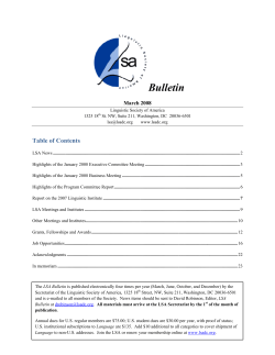 Bulletin - Linguistic Society of America