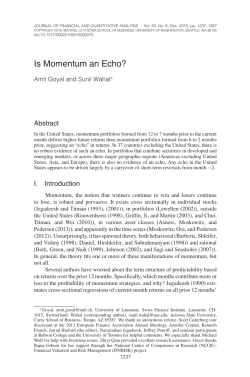 Is Momentum an Echo? - HEC Lausanne