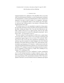 COMBINATORY CATEGORIAL GRAMMAR