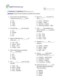 Sentence Completion 15