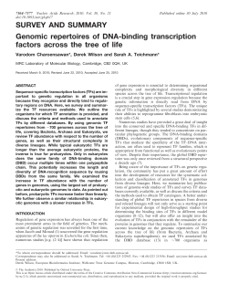 SURVEY AND SUMMARY Genomic repertoires