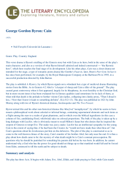George Gordon Byron: Cain