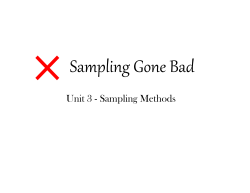 Unit 3 – Sampling Gone Bad