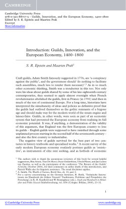 Guilds, Innovation, and the European Economy, 1400 - Beck-Shop