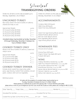 Thanksgiving Order 2016