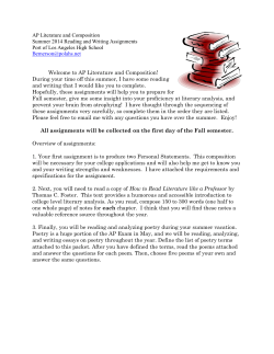 AP Literature and Composition - Port of Los Angeles High School